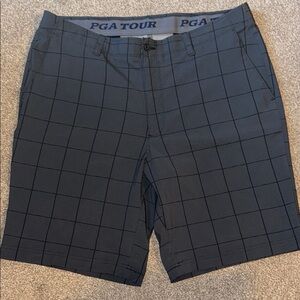 NWOT PGA Tour Gray Plaid Shorts